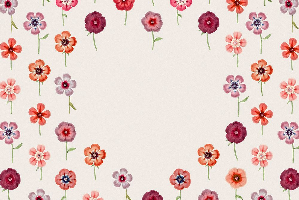 Flower frame background, botanical design psd, remixed from original artworks by Pierre Joseph Redout&eacute;