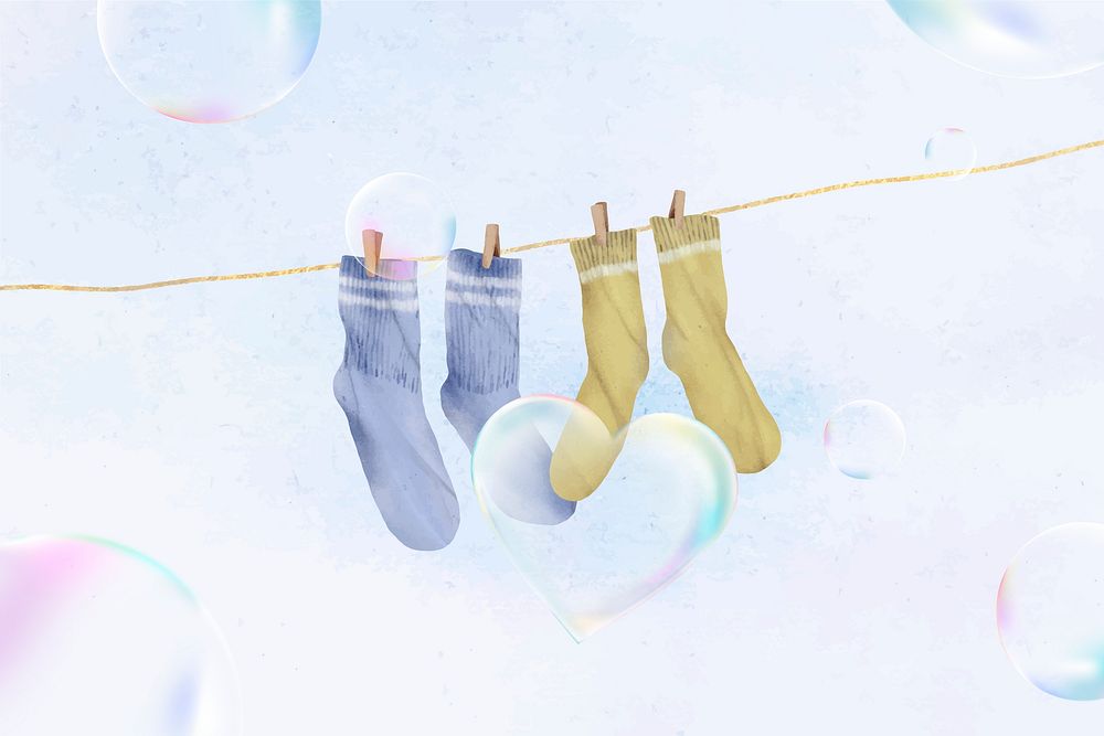 Hanging socks background, simple illustration vector