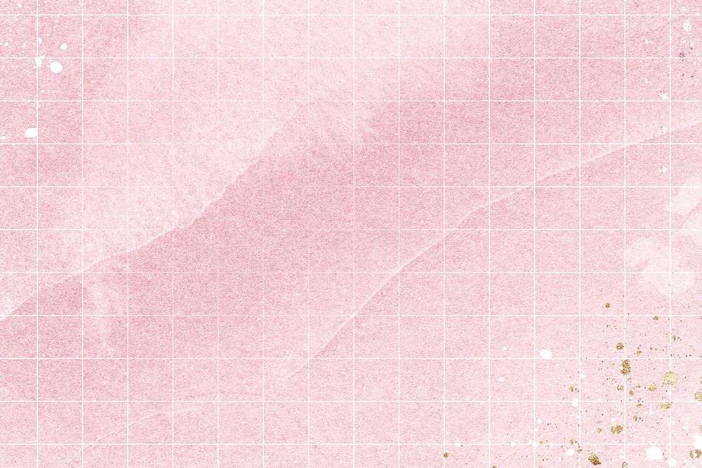 Pink watercolor background, simple grid design