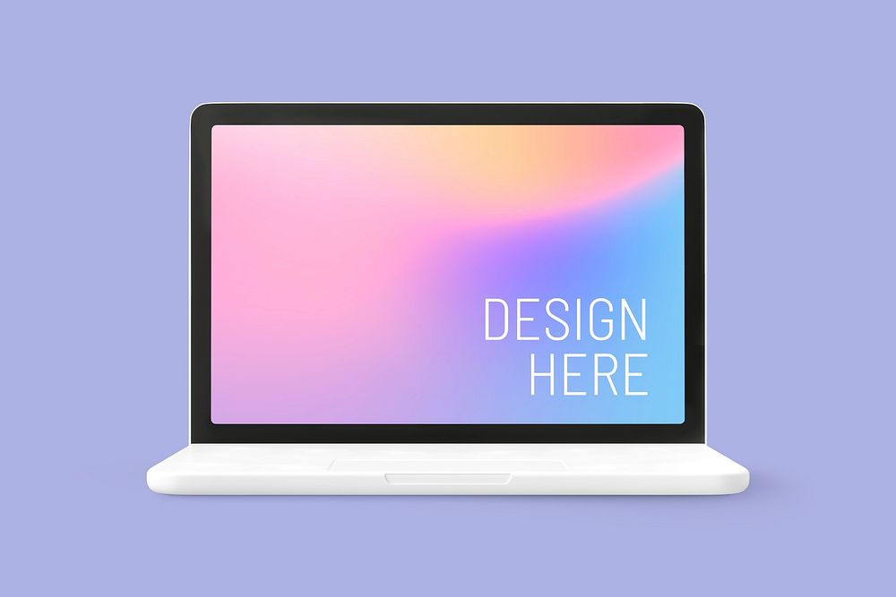 Laptop screen mockup, 3D rendering design psd