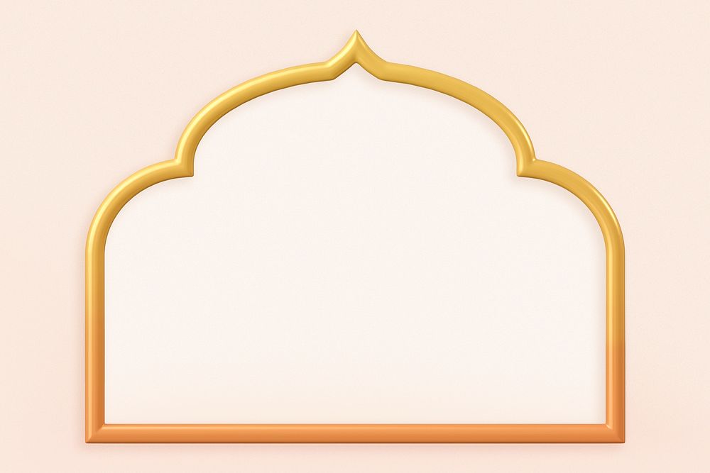 Ramadan frame background, 3D religious illustration