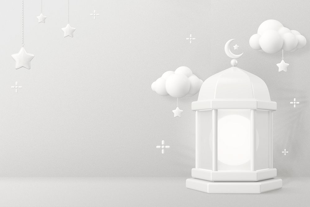 Ramadan 3D lantern background, Muslim religion design