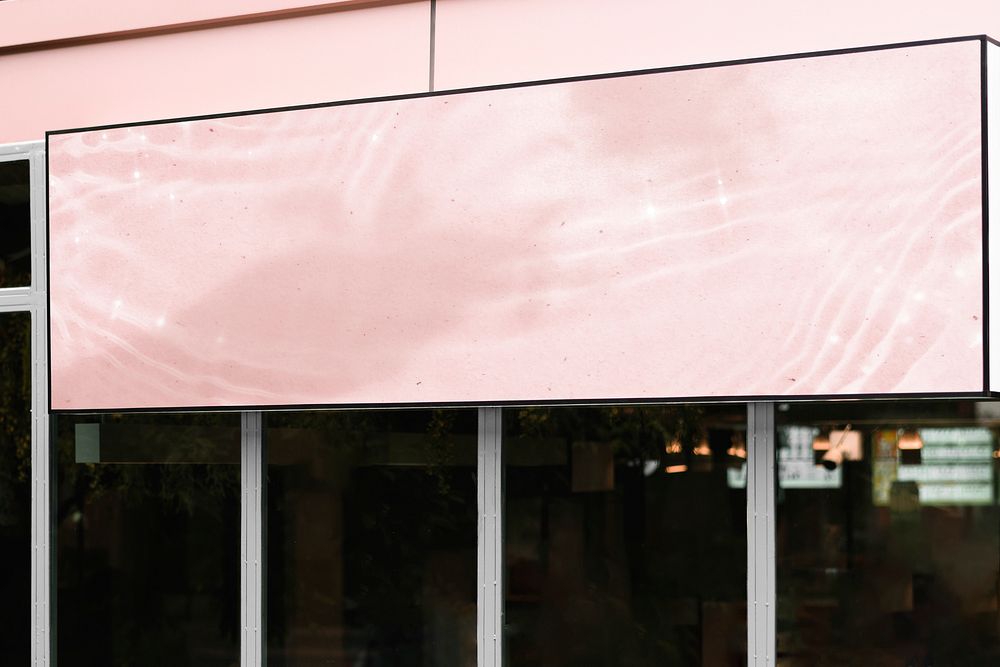 Pink store sign, aesthetic branding image with design space