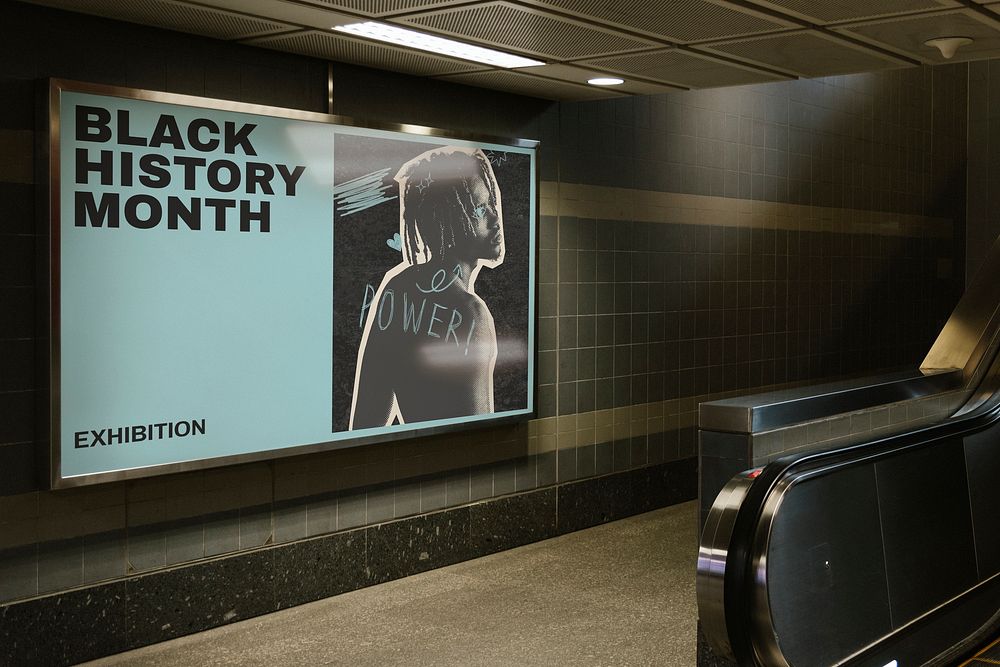 Billboard sign mockup, black history month awareness campaign psd