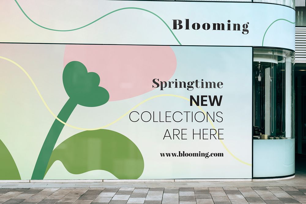 Spring sign mockup, business advertisement aesthetic psd