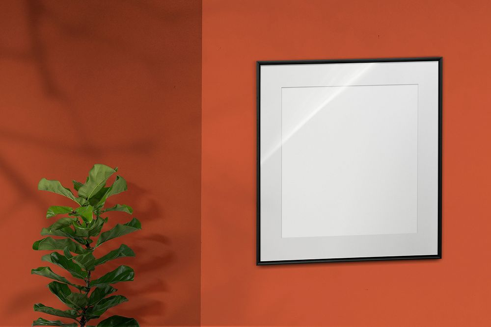 White picture frame, exhibition showcase with blank space