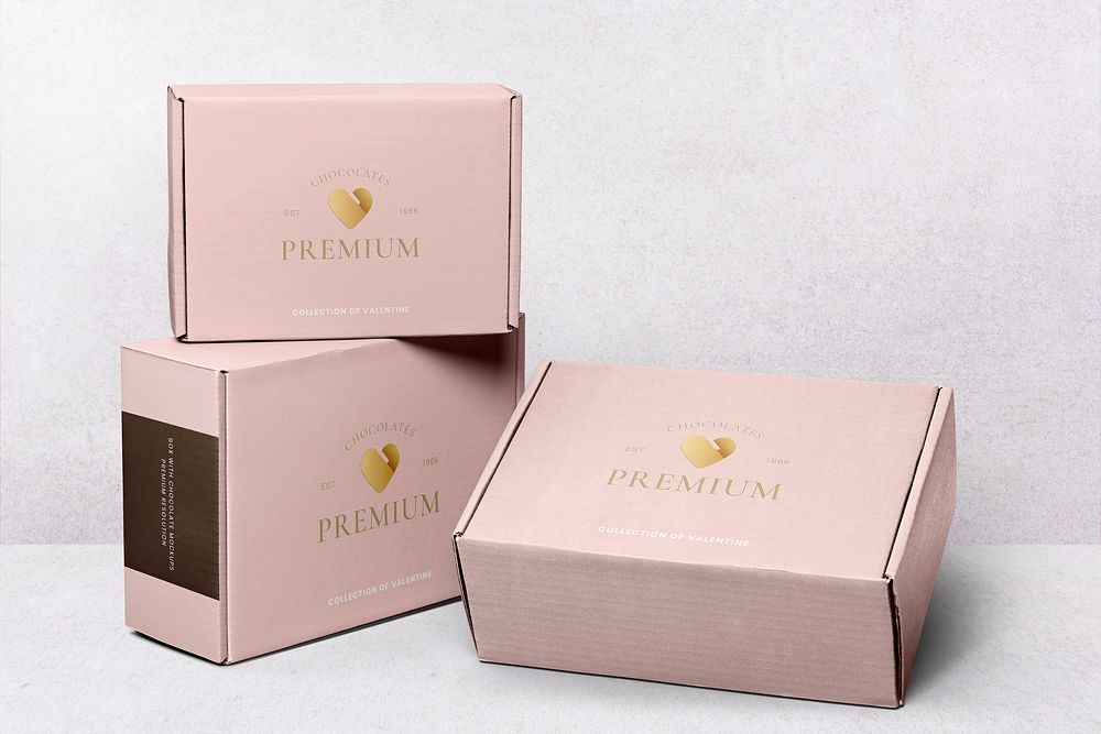 Feminine box mockup, business packaging psd