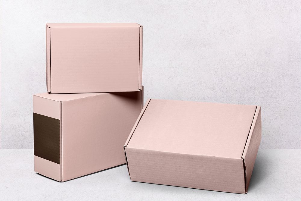 Pink kraft boxes, product packaging for small business