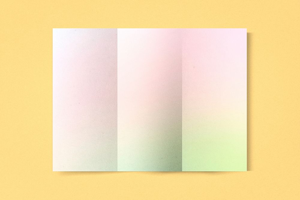 Pastel tri-fold flyer, gradient feminine with design space