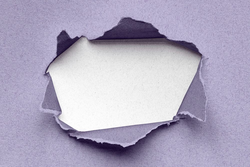 Purple paper hole texture on white background