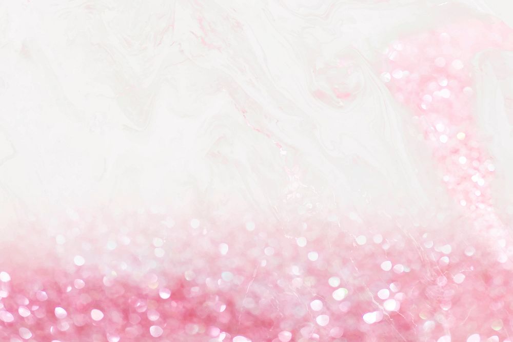 Pink glitter background, aesthetic marble texture vector