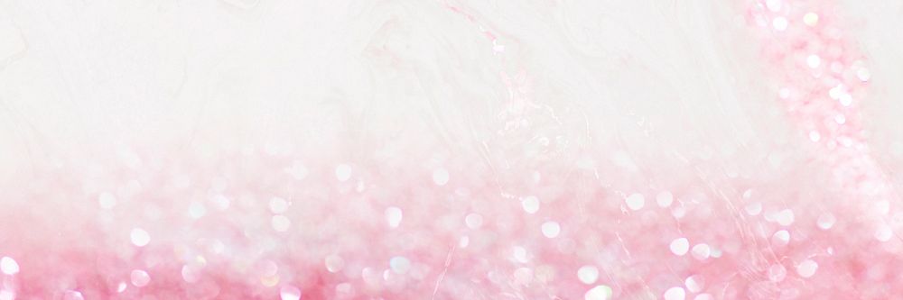 Aesthetic pink glitter banner background, white marble texture design