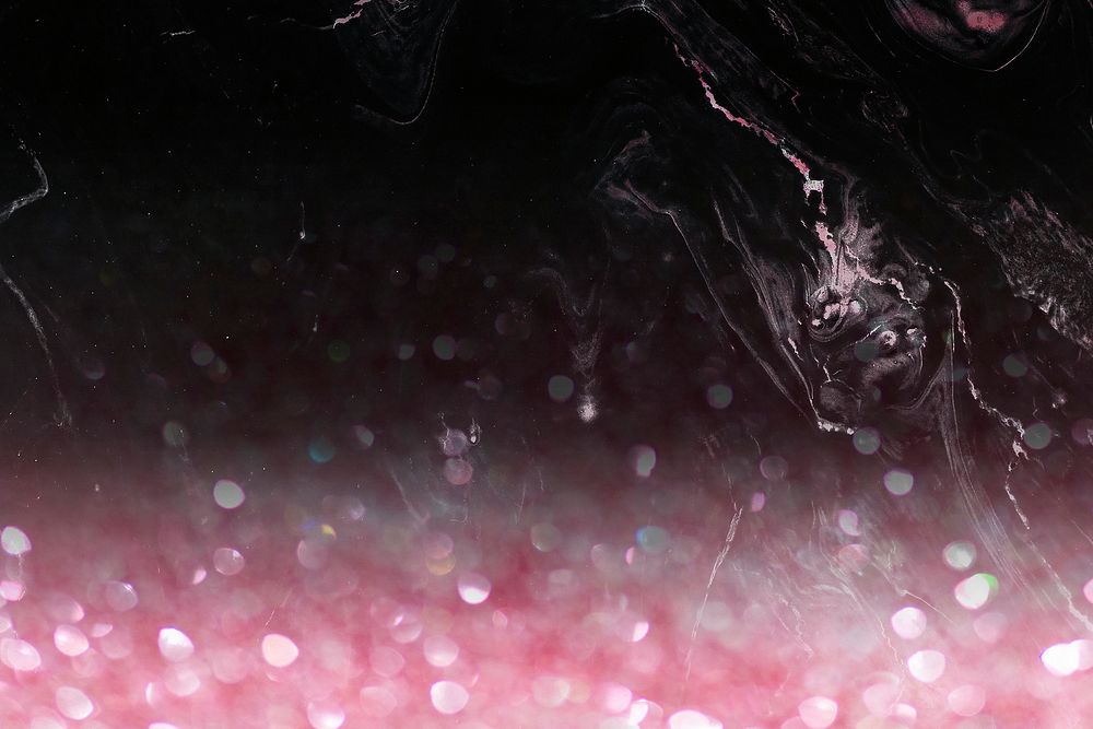 Black marble background, pink glitter | Free Photo - rawpixel