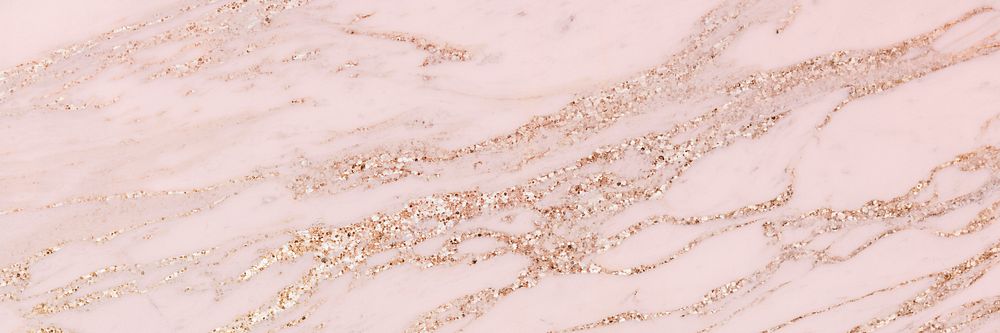 Aesthetic pink banner background, gold glitter design