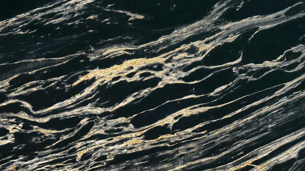 Black marble desktop wallpaper, luxury gold glitter design