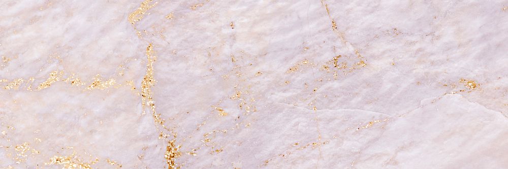 White marble texture banner background, gold glitter design