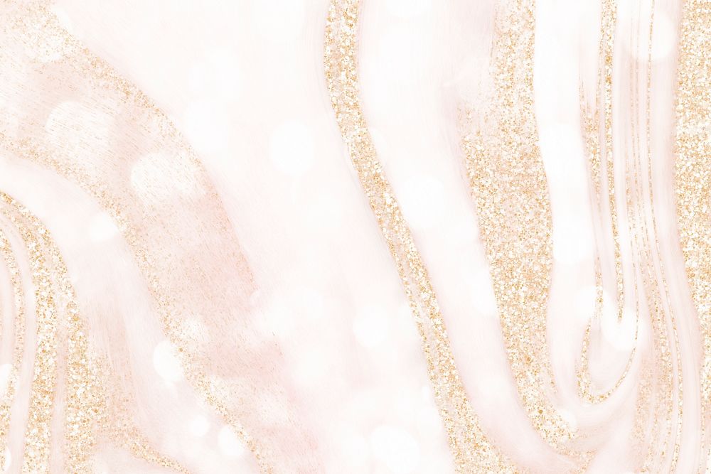 Aesthetic gold glitter background, white fluid texture design