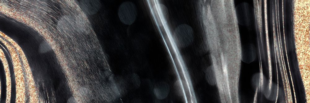 Aesthetic black marble texture banner background