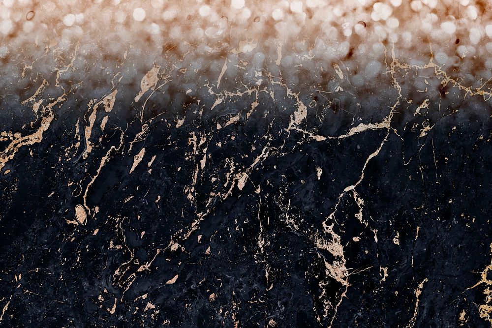 Black marble texture background, gold design vector
