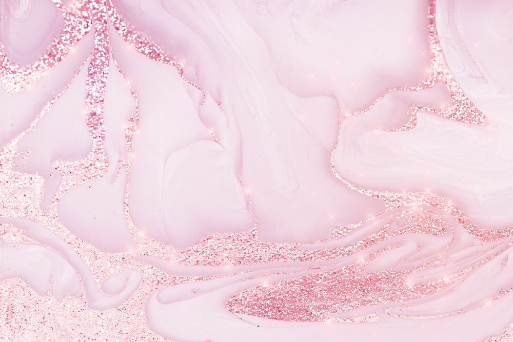 Aesthetic pink glitter background, fluid texture design