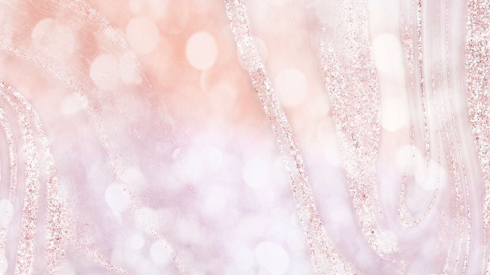 Aesthetic desktop wallpaper, pink glitter design