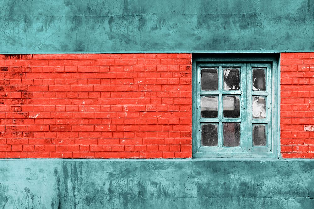 Brick wall, home facade window design