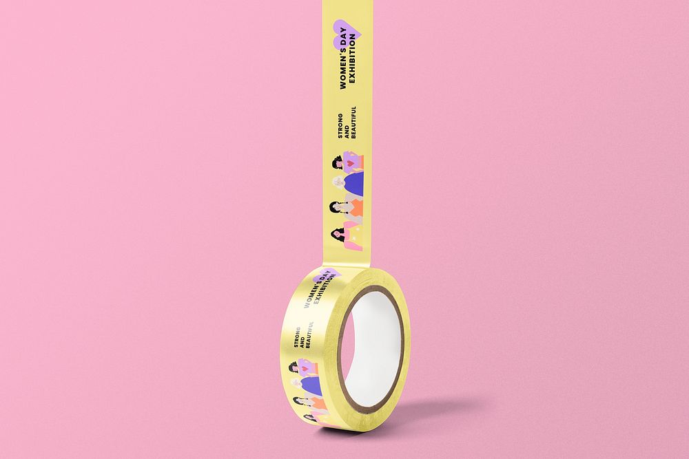 Tape mockup, International Women's Day design psd
