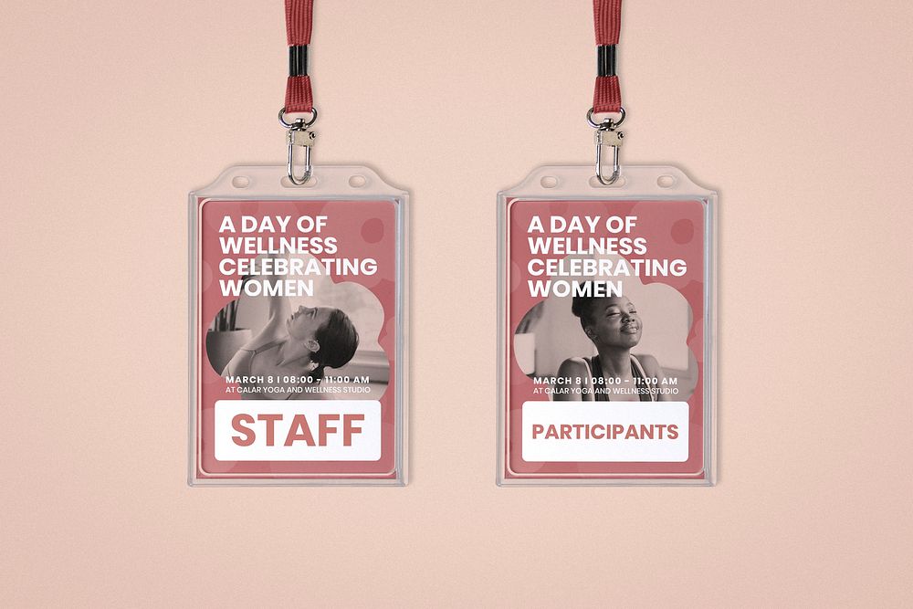 ID card tag mockup, office pass, International Women's Day concept psd