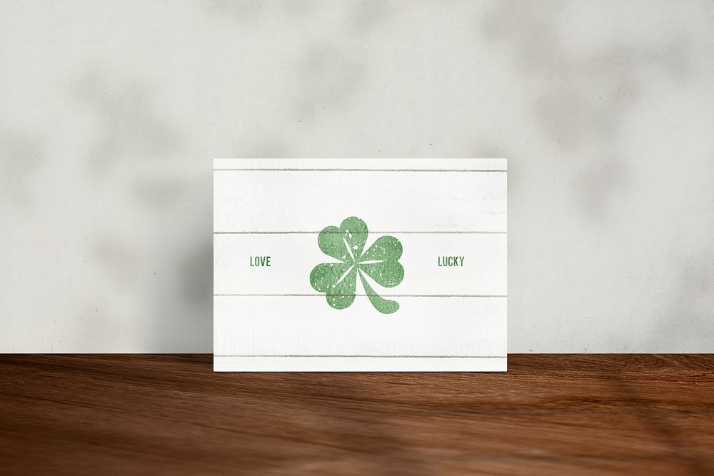 Paper card mockup, St. Patrick&rsquo;s Day design psd