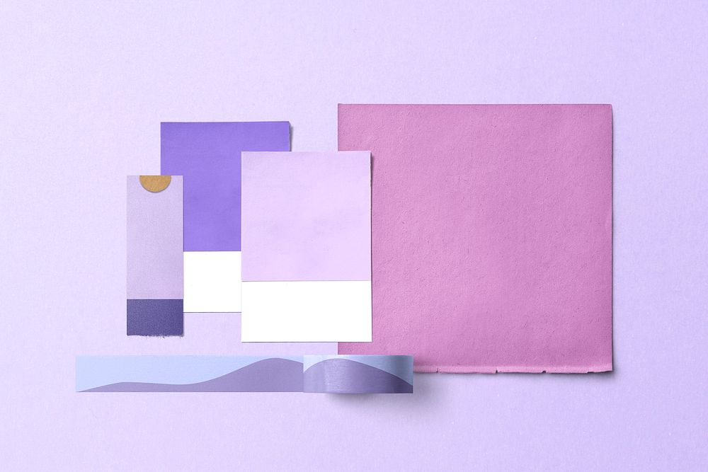 Aesthetic mood board, purple, wall decor design