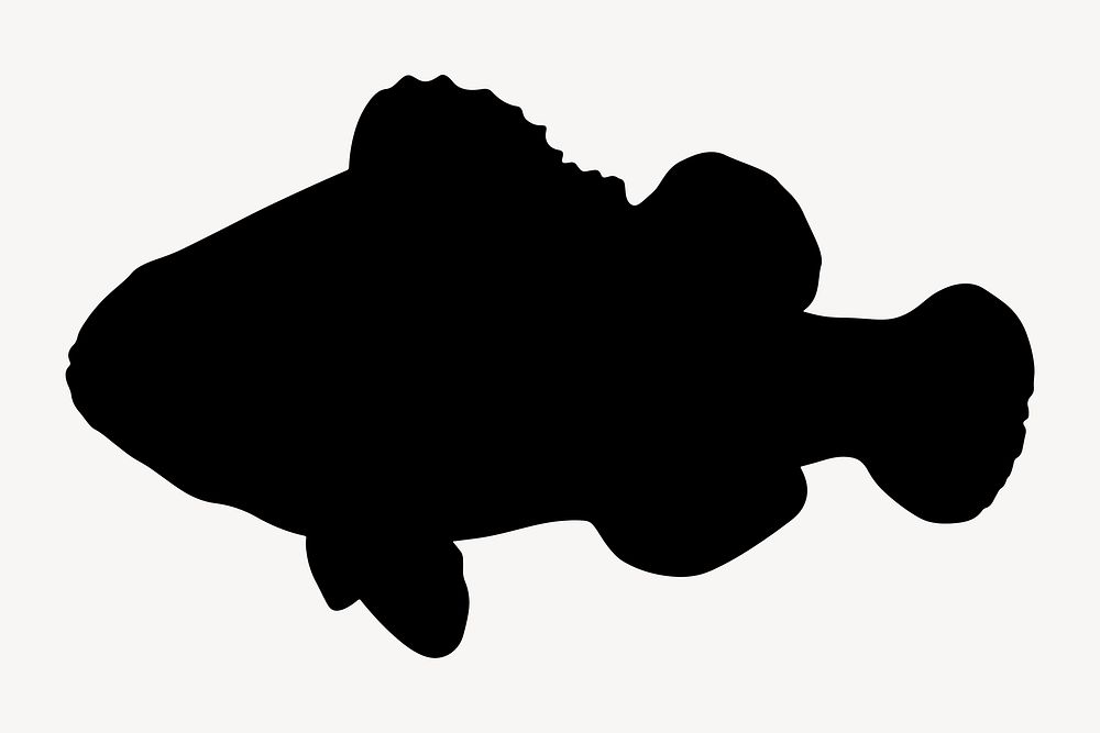 Pet fish silhouette, clownfish illustration clipart