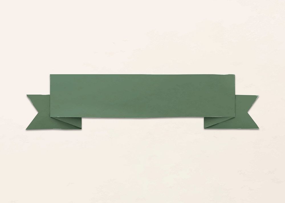 Ribbon banner collage element, paper craft design vector