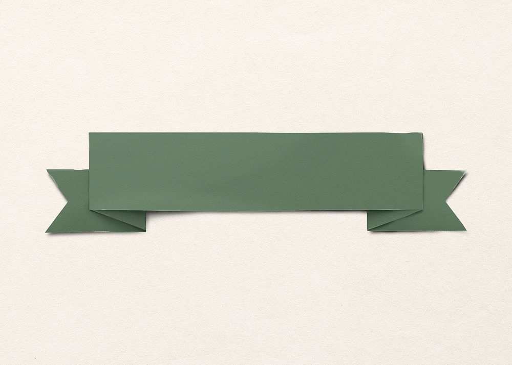 Aesthetic ribbon banner clipart, paper craft design