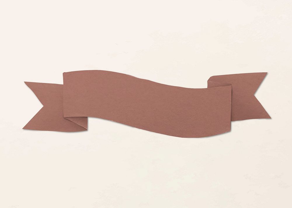 Ribbon banner sticker, paper craft design vector