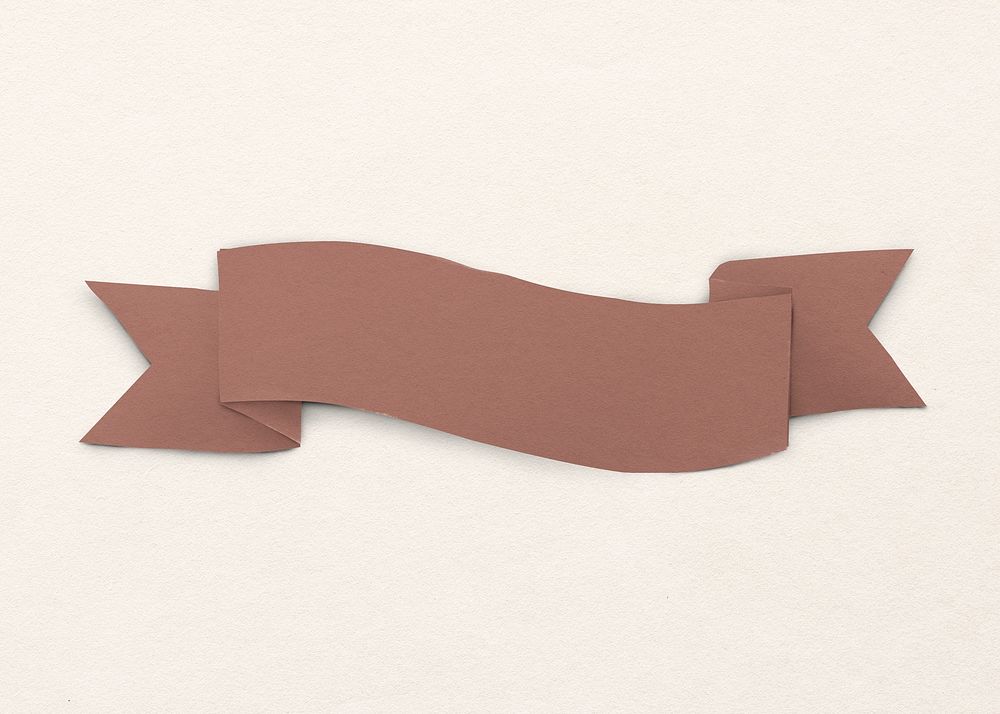 Ribbon banner sticker, paper craft design psd