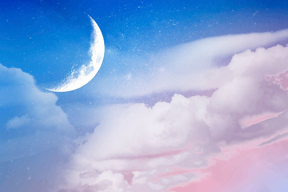 Festive crescent moon background design vector