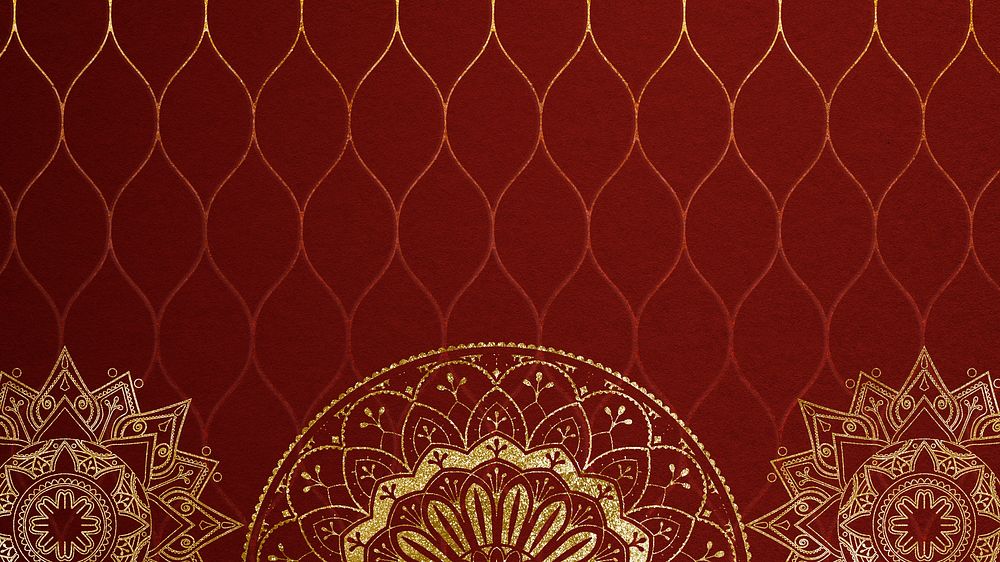 Gold mandala Ramadan hd wallpaper design