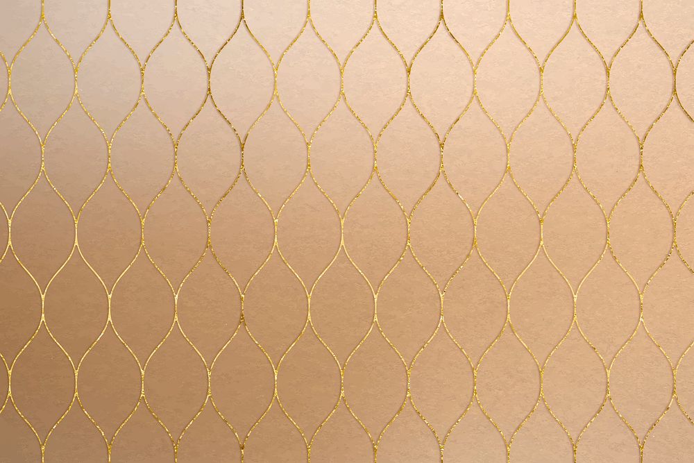 Gold Ramadan aesthetic pattern background design vector