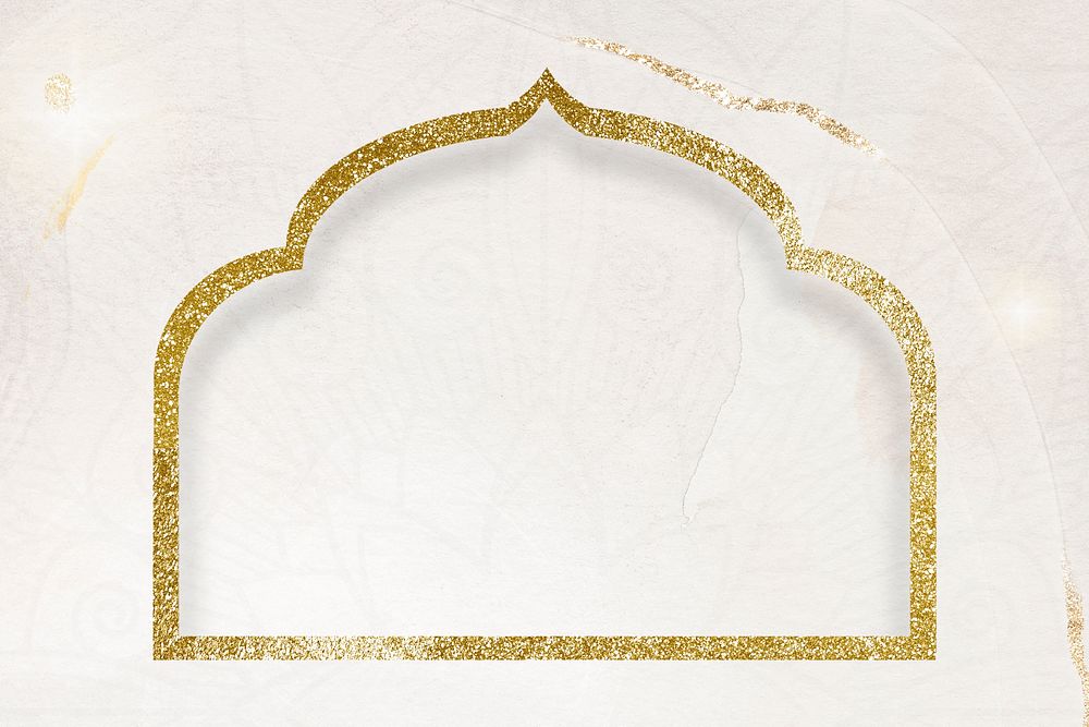 Gold Ramadan door frame background design