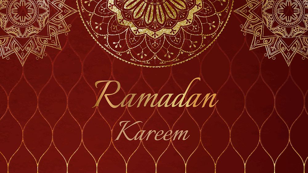 Ramadan Kareem presentation template, Islamic design vector
