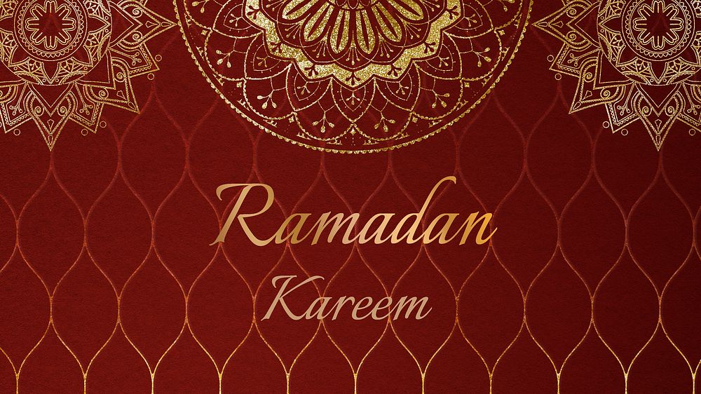 Gold Ramadan Kareem, desktop wallpaper design