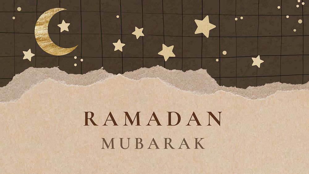 Ramadan Mubarak computer wallpaper template, festive design vector