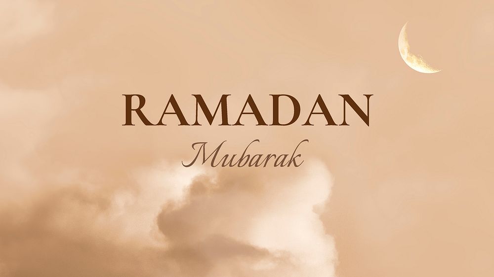 Aesthetic Ramadan Mubarak, desktop wallpaper design