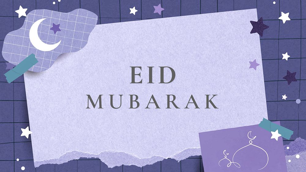 Eid Mubarak Facebook banner template, Islamic design, vector