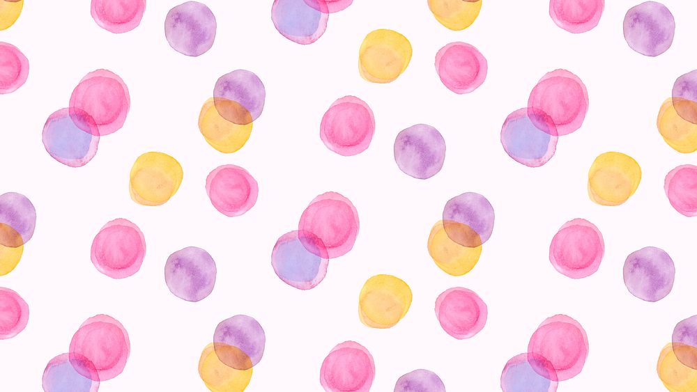 Watercolor HD wallpaper, polka dots bright colorful design