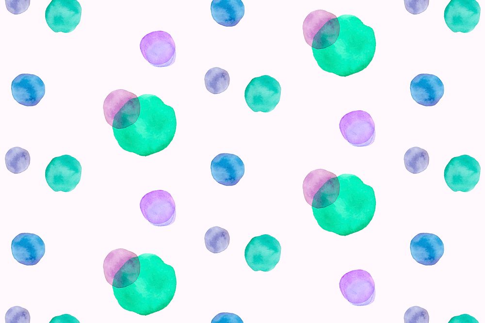 Aesthetic watercolor background, polka dots design