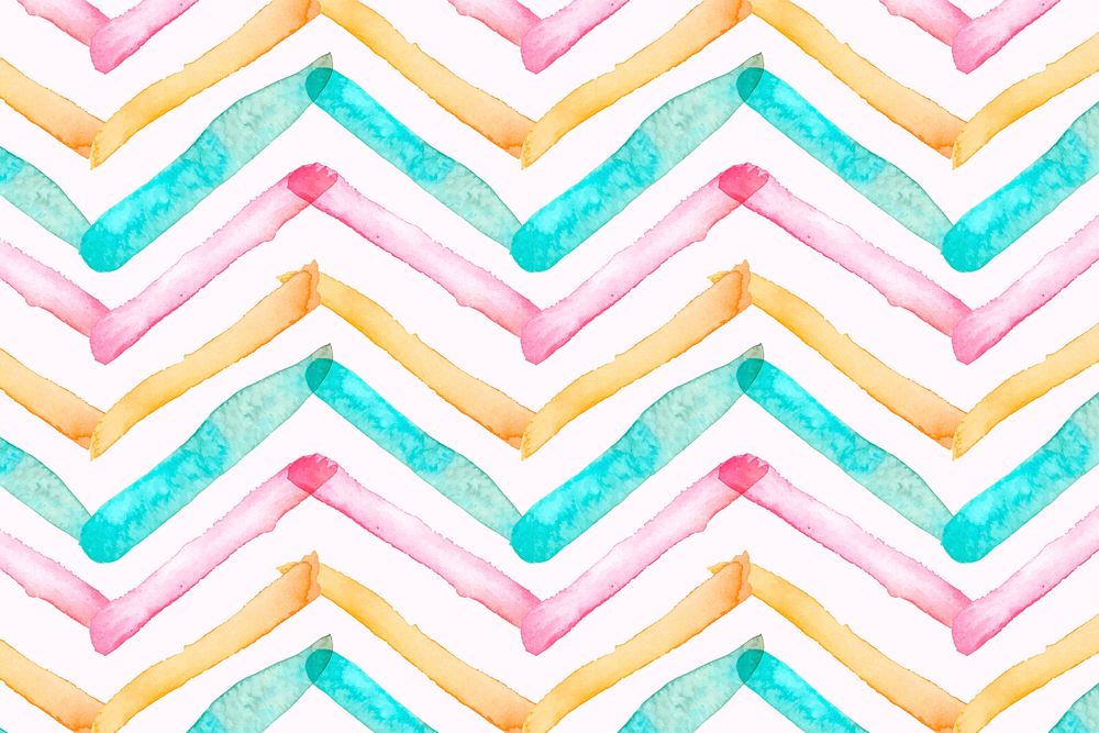 Aesthetic watercolor background, gradient chevron design vector