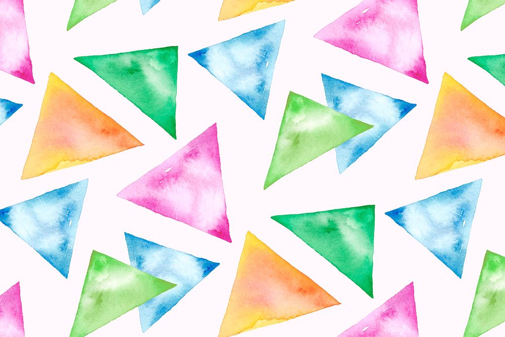 Watercolor background, geometric bright colorful design