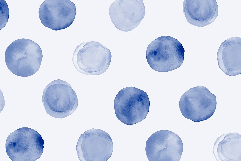 Aesthetic indigo blue watercolor background, gradient polka dot design psd