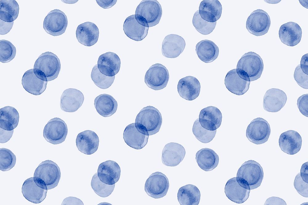 Aesthetic indigo blue watercolor background, gradient polka dot design psd